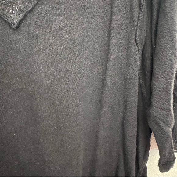 Free People We the Free Head In The Clouds Linen Blend Tee Black Size Small - Picture 8 of 12